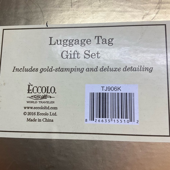 Eccolo Pink Luggage Tag Gift Set Gold Letter Stamping ID Tags - Picture 6 of 6